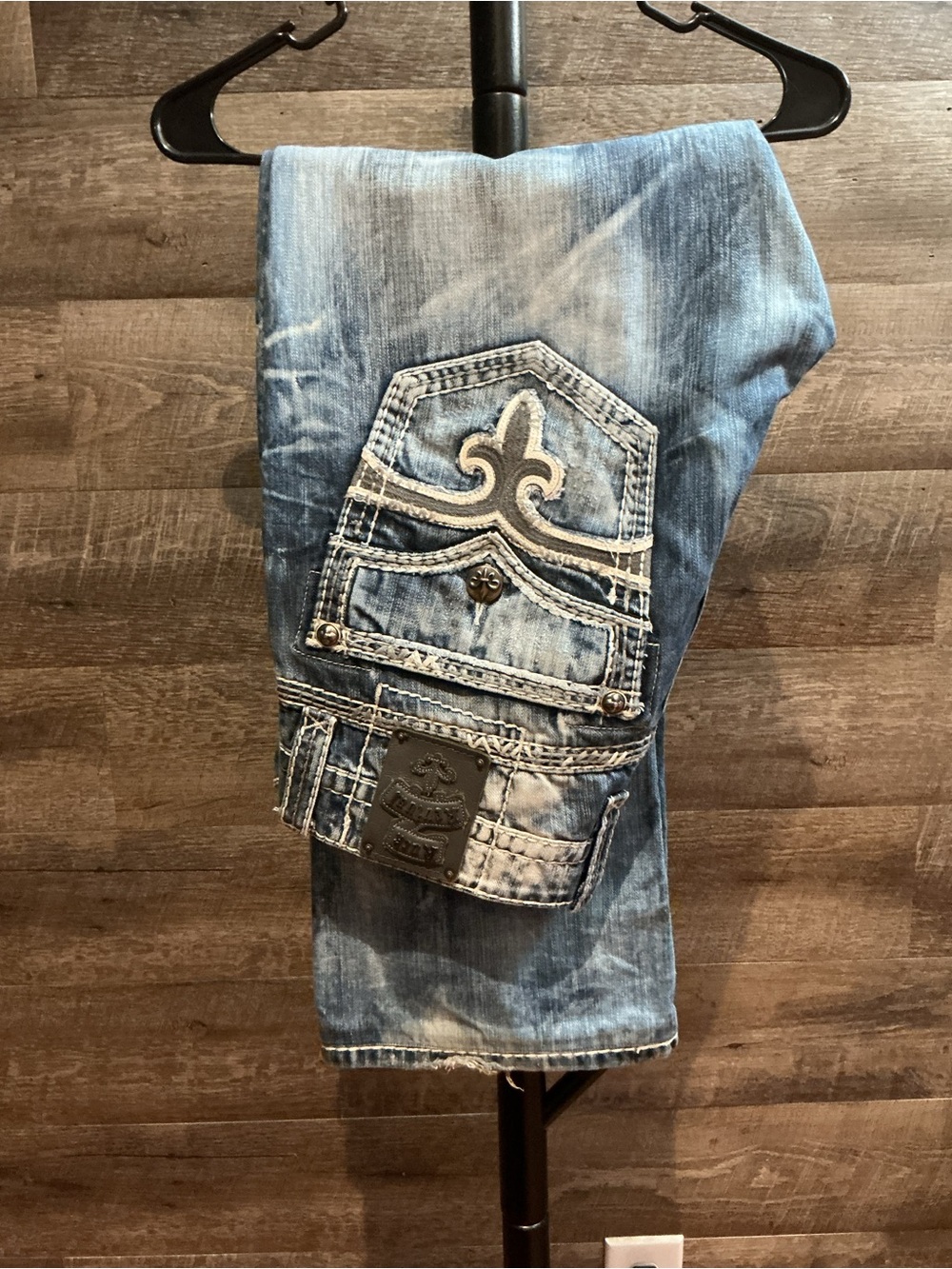 Rock Revival Men’s Light Blue Washed Jeans Slim bootcut 36/30